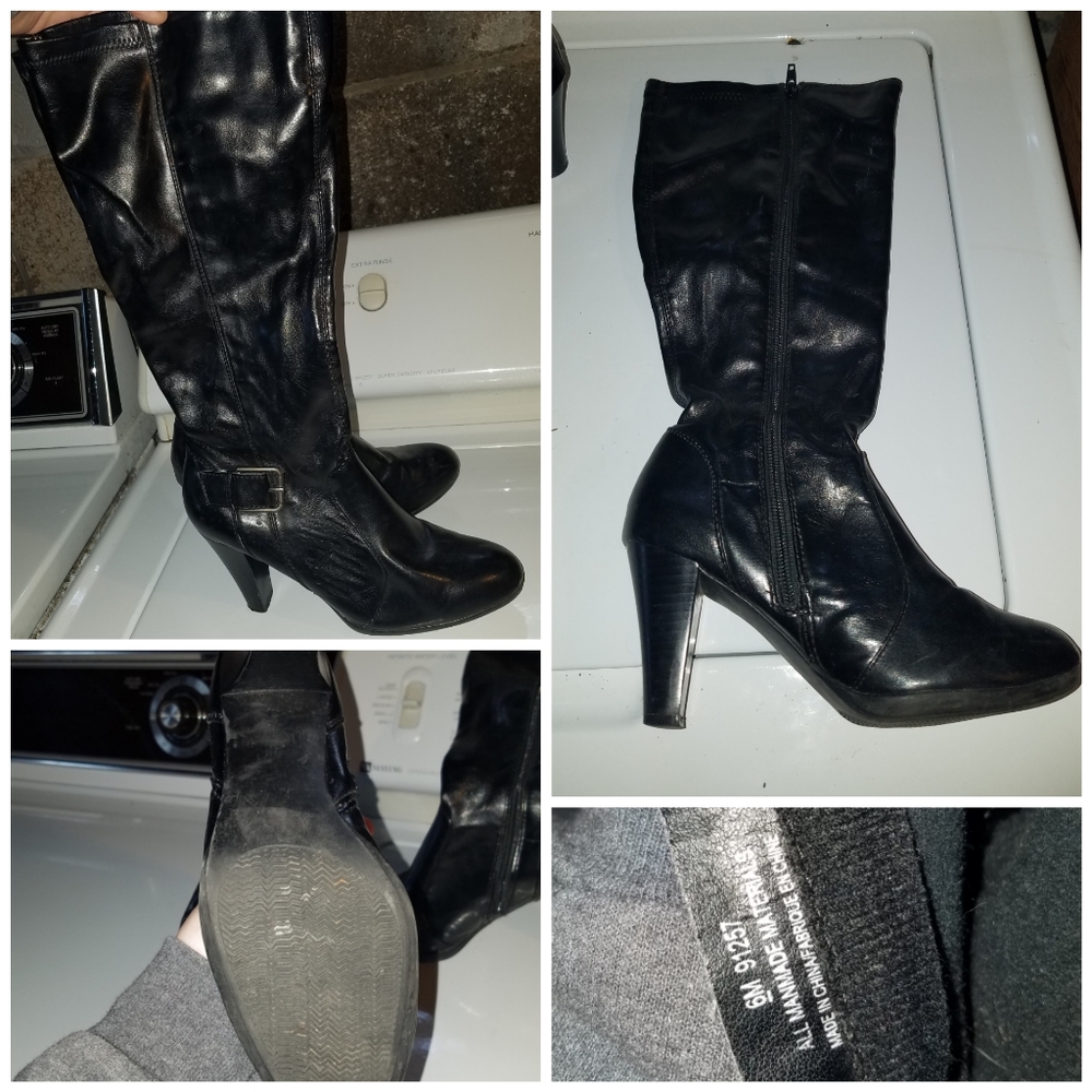 Black heeled boots